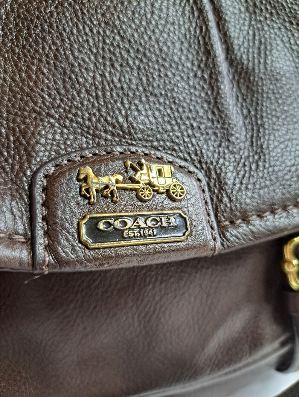 COACH 'MADISON' ANNABELLE' Pebbled Leather Flap Shoulder Bag w/Crossbody Strap - Picture 15 of 16